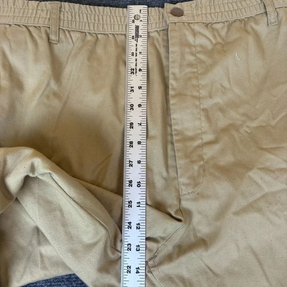 Haband's Ice House Tan Flannel Lined Slacks Pants Men 48x29 Tan Cotton High Rise